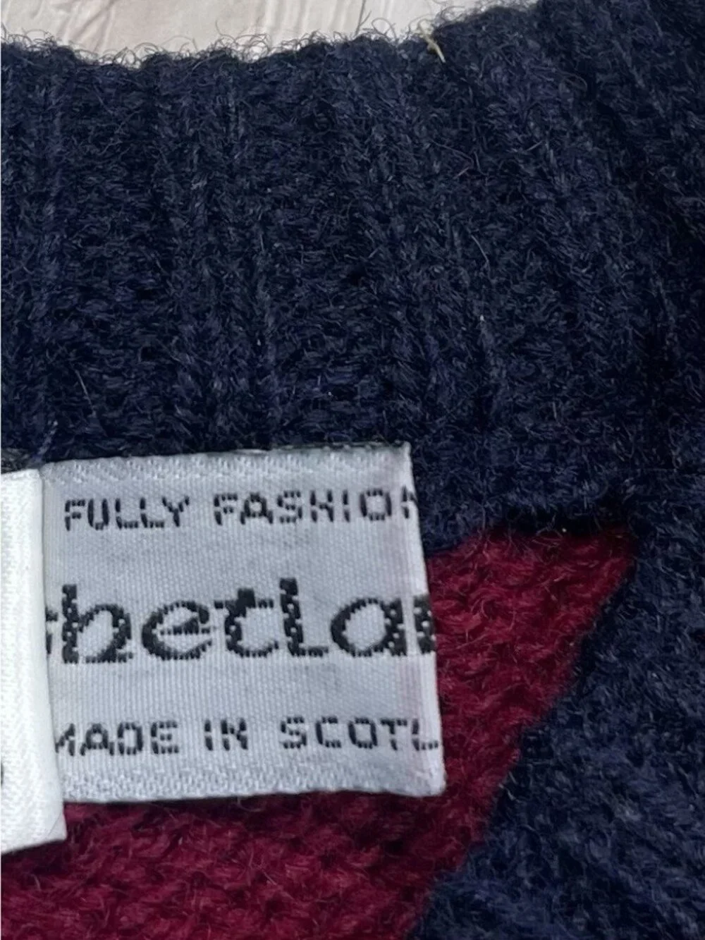 VTG OLD SCHOOL Bespoke Mens XL Wool Maroon/Navy Stripe Pullover SWEATER Grandpa